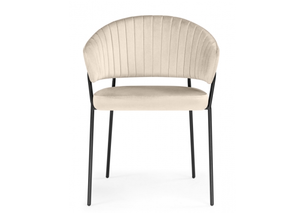 Стул на металлокаркасе Лео светло-бежевый (H-05), черный