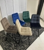 Стул CHILLI SQUARE BLUVEL-40 бежевый, велюр, черный каркас фото в интернет-магазине Stoolmarket