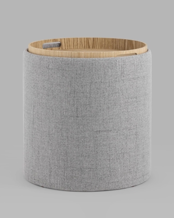 Пуф-столик с ящиком Хюгге S рогожка серый