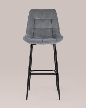 Стул барный Флекс велюр серый 2 шт.