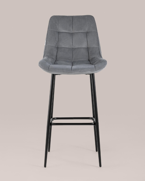 Стул барный Флекс велюр серый 2 шт.