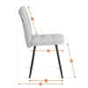 Стул обеденный Medeo белый и серый, ткань и металл, мягкое сиденье, без подлокотников