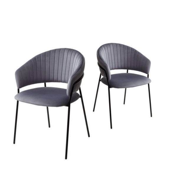 Стул ГЕММА серый #H14 велюр, черный каркас