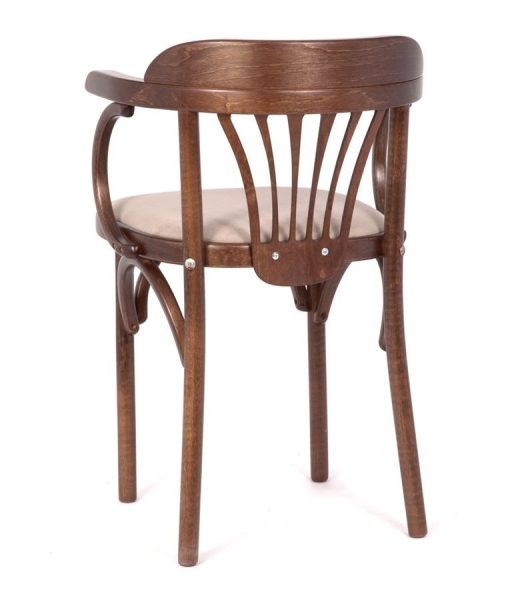 Деревянный стул Венский темный тон с мягким сиденьем из ткани RS 16