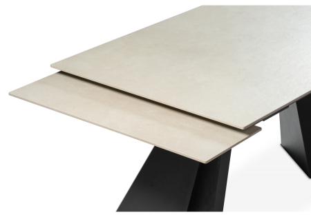 Керамический стол Ливи 140(200)х80х78 бежевый, черный