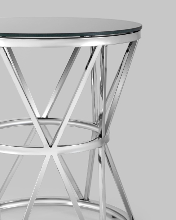 Журнальный стол 50*50 ВИВА серебро стекло черное