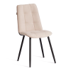 Стул обеденный Asti молочный, велюр и металл, мягкое сиденье, без подлокотников