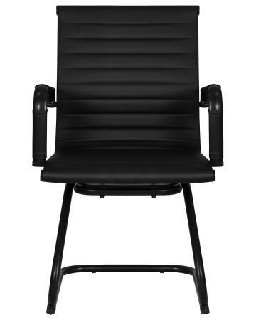 Офисное кресло CODY черный, экокожа и металл, твердое сиденье, с подлокотниками