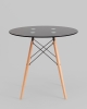 Стол круглый EAMES DSW NEW D=80 стеклянный черный