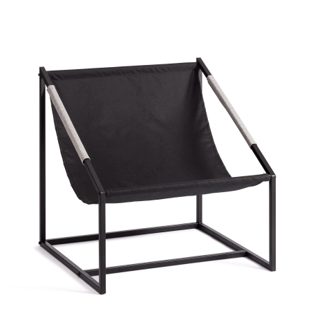 Кресло Charli серый и бежевый, ткань и металл, мягкое сиденье, без подлокотников