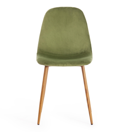 Стул BREEZE (mod. 4724) вельвет и металл, 44х53х87 см, зеленый и натуральный