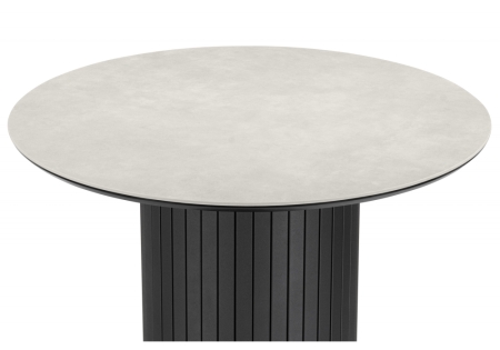 Керамический стол Гравент 90 carmen light grey, черный