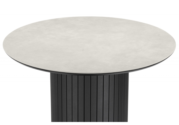 Керамический стол Гравент 90 carmen light grey, черный