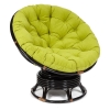 Кресло-качалка "PAPASAN" w 23 и 01 B с подушкой, античный черно-коричневый, флок олива, 23