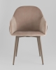 Стул Новел New велюр серо-коричневый, ножки бежево-серые