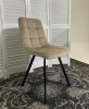 Стул CHILLI SQUARE BLUVEL-40 бежевый, велюр, черный каркас фото в интернет-магазине Stoolmarket