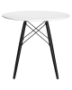 Стол обеденный CHELSEA`80 BLACK столешница белая, основание черное