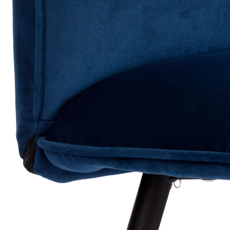 Стул обеденный Sweet синий, велюр и металл, мягкое сиденье, без подлокотников