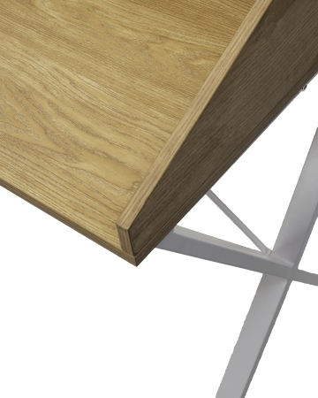 Компьютерный стол ORLA H475 дуб натуральный, белый каркас