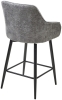 Полубарный стул ERYK 180 градусов поворот, серый, шенилл, черный каркас (H=67)