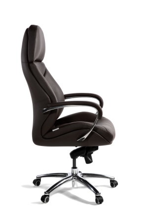 Кресло руководителя Porsche коричневая натуральная кожа с алюминиевой крестовиной