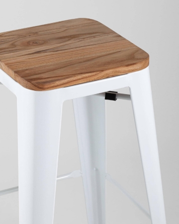 Стул барный TOLIX WOOD белый глянцевый Стул барный TOLIX WOOD белый глянцевый