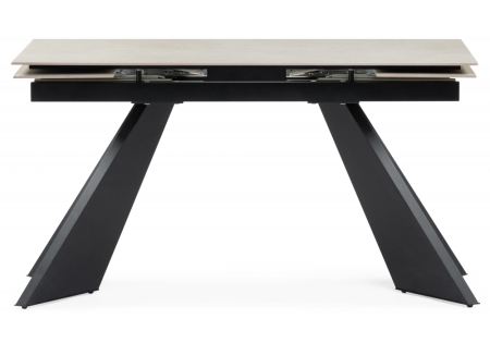 Керамический стол Ливи 140(200)х80х78 бежевый, черный