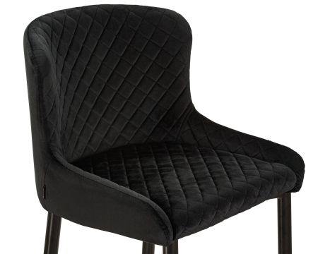 Стул барный CHRISTIAN'75 черные ножки, черный велюр V108-77