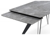 Керамический стол Дарвин 160(220)х89 серый мрамор larka grey, черный