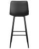 Стул барный NICOLE черные матовые ножки, черная экокожа P-01