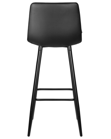 Стул барный NICOLE черные матовые ножки, черная экокожа P-01