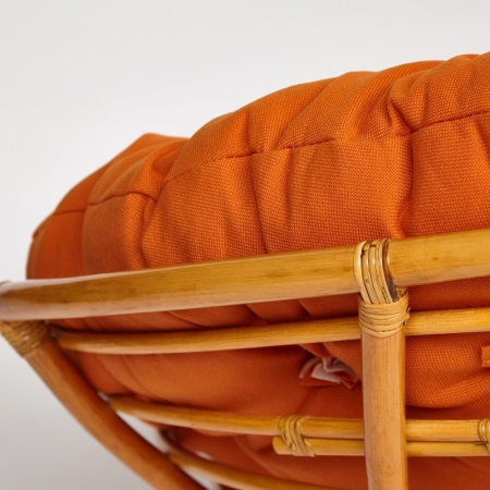 Кресло-качалка "PAPASAN" w 23 и 01 B с подушкой, мед, ткань оранжевый, С 23