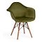 Кресло Secret De Maison CINDY SOFT (EAMES) (mod. 101) дерево береза/металл/мягкое сиденье/ткань, 61 х 60 х 80 см , зеленый (HLR 54) /натуральный