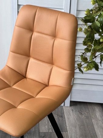 Стул CHILLI-Q SQUARE Oracul 542 темно-желтый, экокожа PU, черный каркас