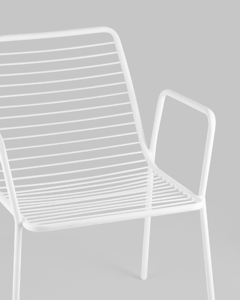 Стул с подлокотниками Дели металл белый