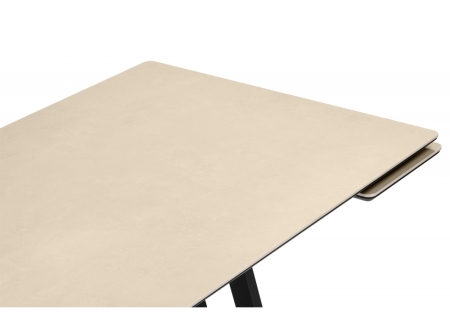 Керамический стол Памелла 120(180)х80 okara light yellow, черный