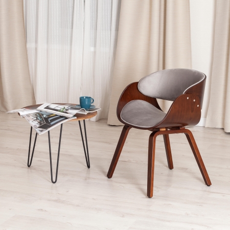 Стул LANDO (mod.8036) дерево и ткань, 59х53х75 см, орех и серый