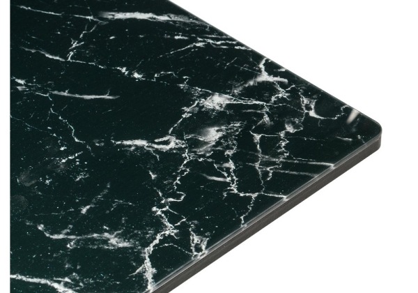 Стол деревянный Иматра черный мрамор, черная шагрень, камень