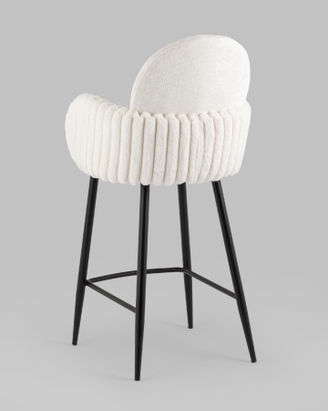 Стул полубарный Wave Stripes букле белый