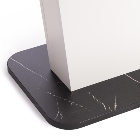 Стол обеденный GENT ЛДСП, 110-145x68,6x75,5 см, мрамор блэк роял, белый