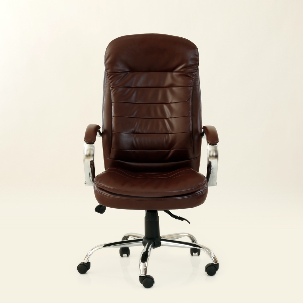Кресло K-9950 коричневая глянцевая кожа, газлифт 3кл