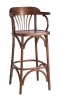 Барный деревянный стул Венский 750 средний тон с твердым сиденьем