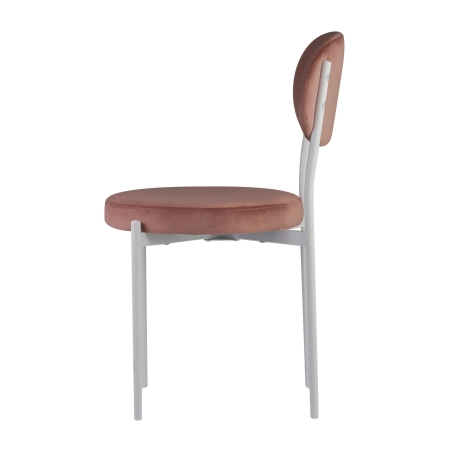 Стул Maso велюр пыльно-розовый, белые ножки