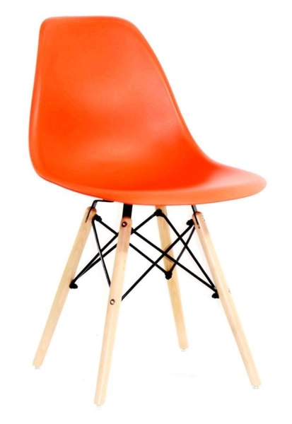 Стул Eames 622 красный, светлое дерево