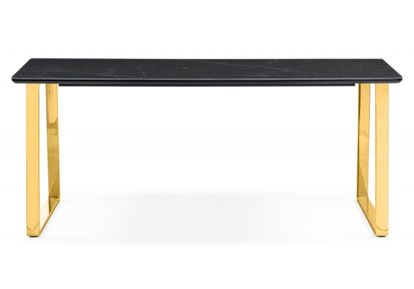 Керамический стол Селена 2 180х90 черный мрамор, золото