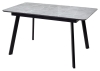 Стол АРУБА 140 Серый мрамор СКОРПИО, стекло, черный каркас