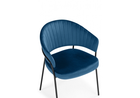 Стул на металлокаркасе Лео синий (H-58), черный