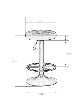 Набор 2 шт Табурет барный BRUNO GOLD, пудрово-розовый велюр (MJ9-32)