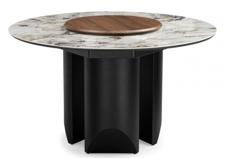 Керамический стол Иган 137 орех кантри, arctic ocean, черный