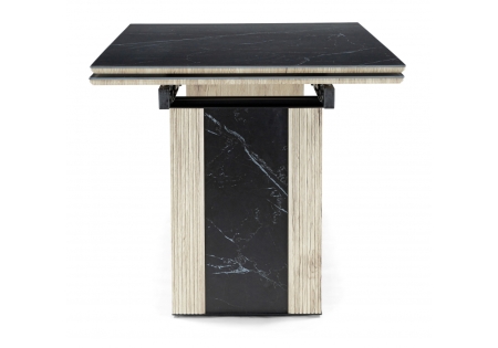 Керамический стол Бернардо 180x90 черный мрамор, дуб монтана